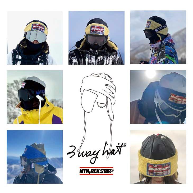 25-26マウンテンロックスター　3wayHAT 帽子 FLUX BINDINGS（フラックスバインディング） 25-26 mountainrockstar