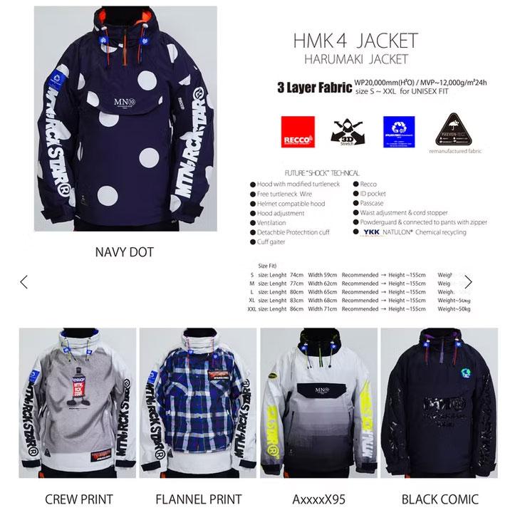 26-27 mountainrockstar MTN ROCK STAR SNOW WEAR  HARUMAKI JACKET 【HMK 4 JACKET】 予約販売品 11月入荷予定 ship1_1