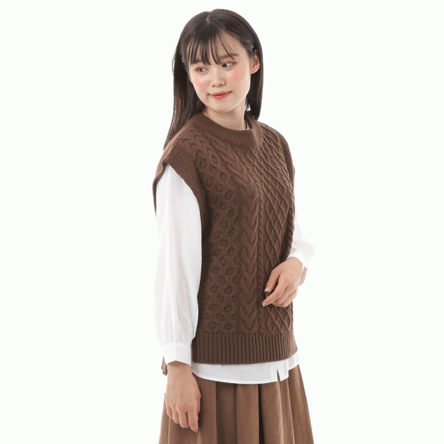送料無料 セットで ゆったり ベージュ ブラック ブラウン カーキ ニットベストとネルシャツセット |  | 12