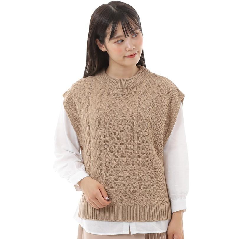 送料無料 セットで ゆったり ベージュ ブラック ブラウン カーキ ニットベストとネルシャツセット |  | 14