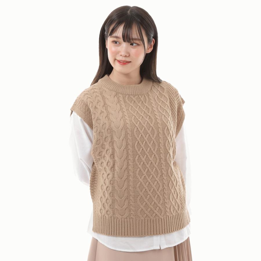 送料無料 セットで ゆったり ベージュ ブラック ブラウン カーキ ニットベストとネルシャツセット |  | 17