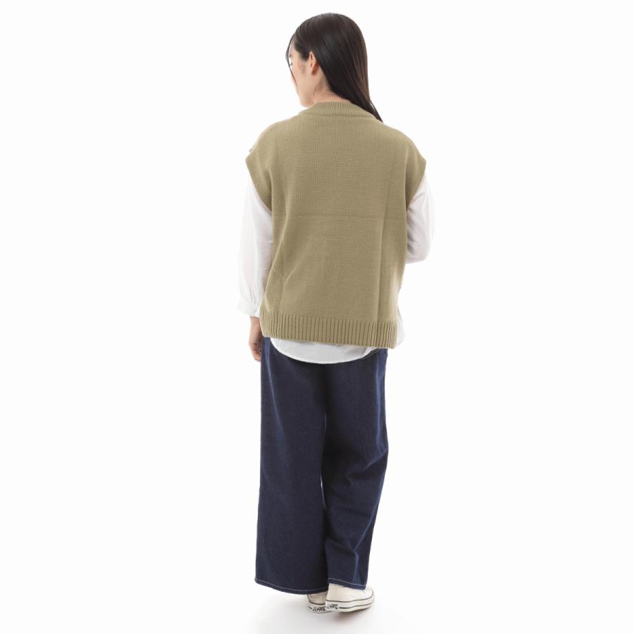 送料無料 セットで ゆったり ベージュ ブラック ブラウン カーキ ニットベストとネルシャツセット |  | 05