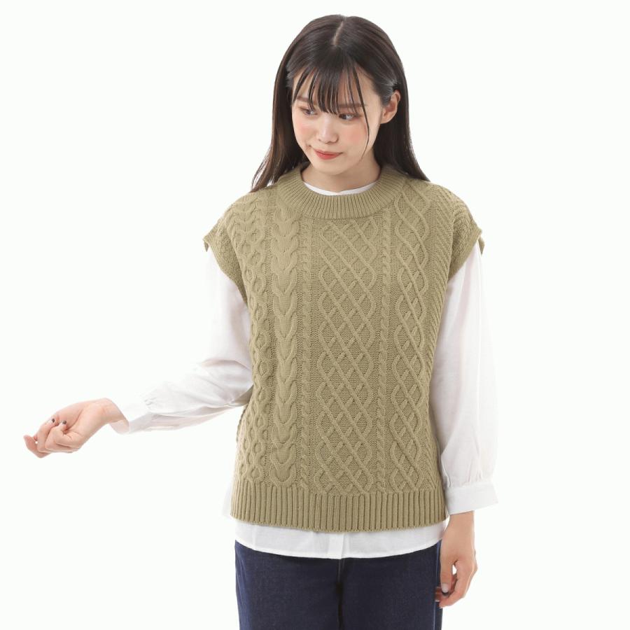 送料無料 セットで ゆったり ベージュ ブラック ブラウン カーキ ニットベストとネルシャツセット |  | 07