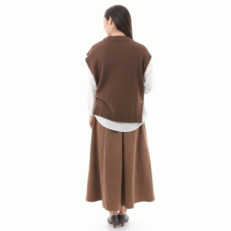 送料無料 セットで ゆったり ベージュ ブラック ブラウン カーキ ニットベストとネルシャツセット |  | 10
