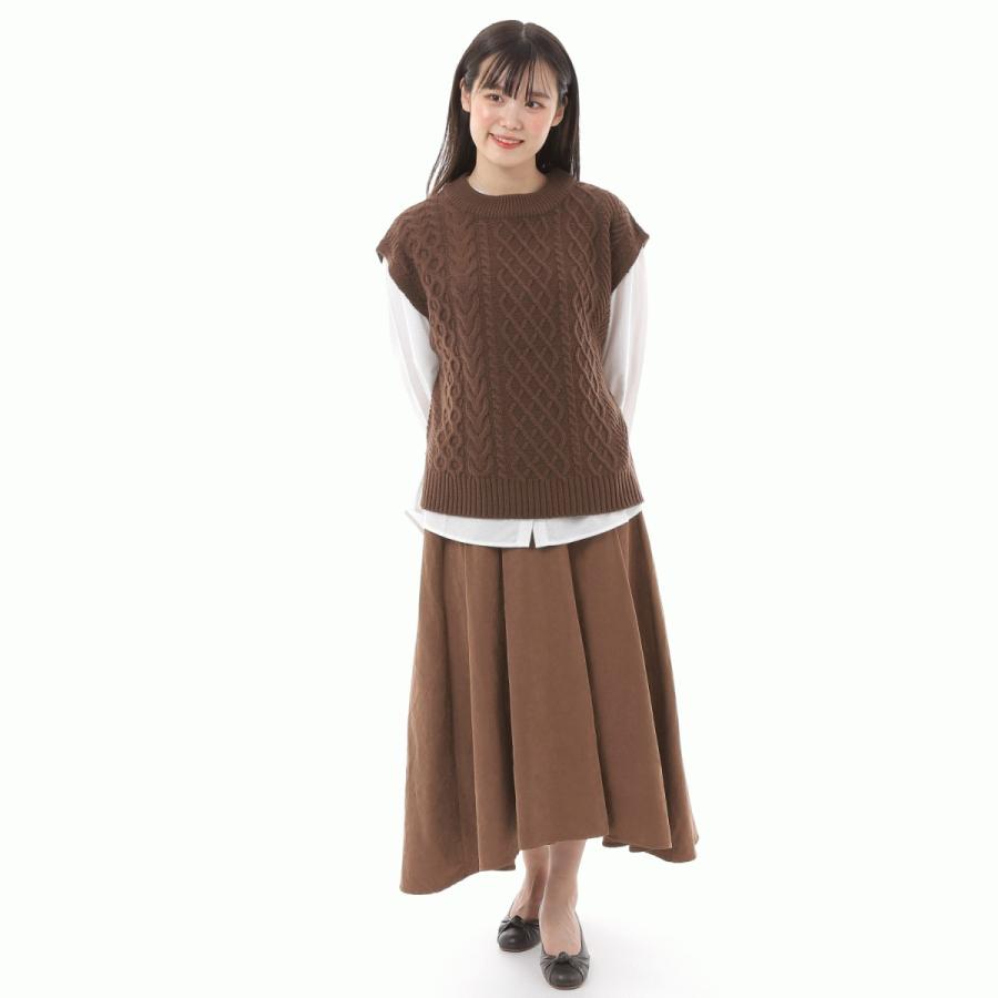 送料無料 セットで ゆったり ベージュ ブラック ブラウン カーキ ニットベストとネルシャツセット |  | 11