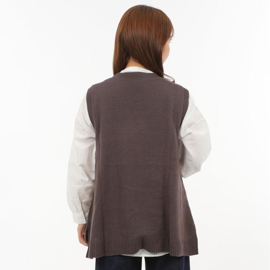 送料無料 セットで2300円 ゆったり ベージュ ブラウン ニットベストとネルシャツセット |  | 09