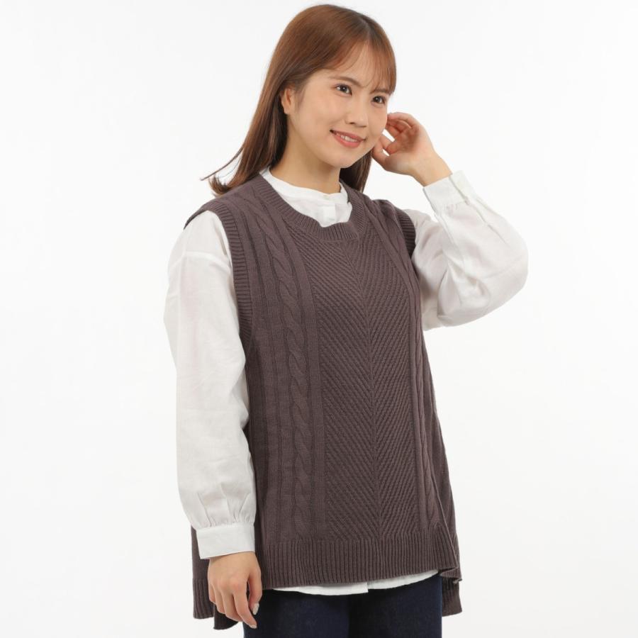 送料無料 セットで2300円 ゆったり ベージュ ブラウン ニットベストとネルシャツセット |  | 11