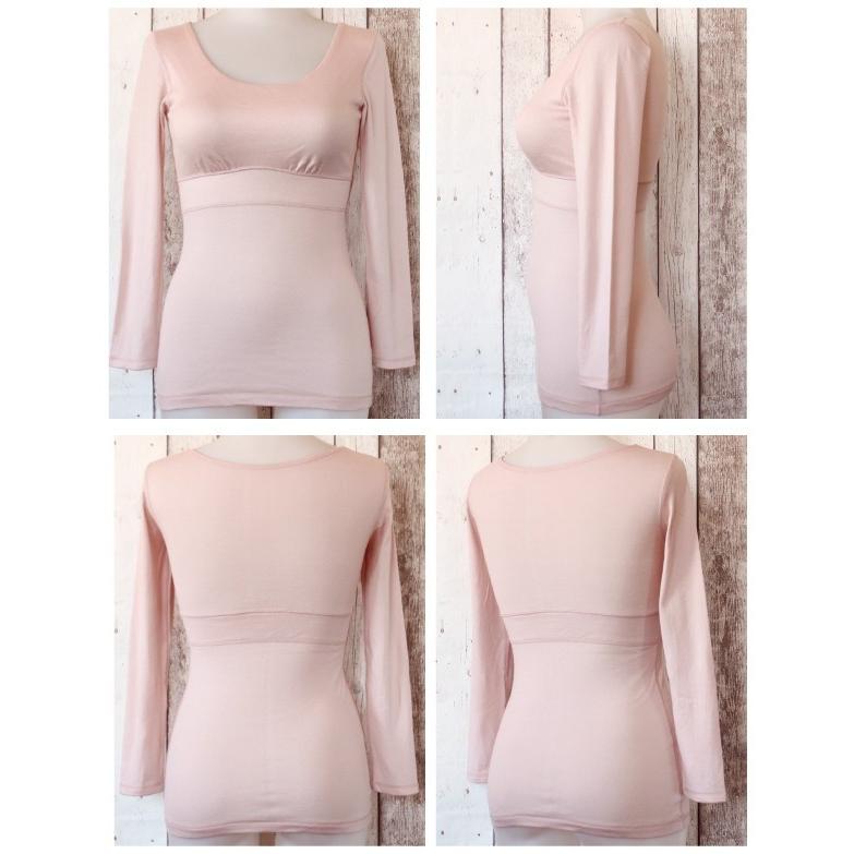 シンプル ソフトカップ付き8分袖インナー ナイトブラ 肌にやさしい ノンワイヤー Fleep フリープ ブラトップ インナーウェア 日本製 ネコポス可 81056 S M L LL | Fleep | 09