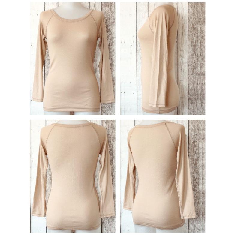 シンプル 8分袖インナー お肌にやさしい下着 Fleep フリープ ロンＴ Tシャツ インナーウェア 日本製 ネコポス可 81064 3L | Fleep | 09