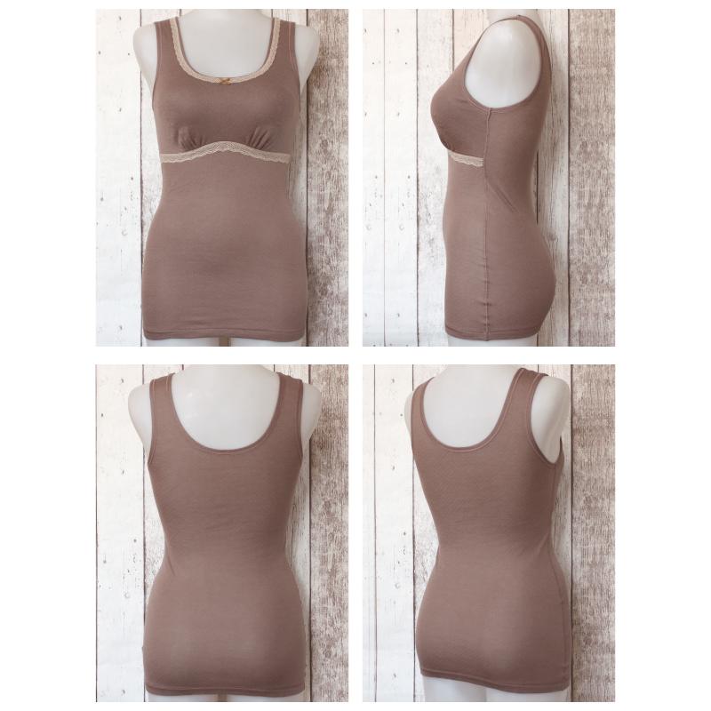 カップ付きタンクトップ ナイトブラ お肌にやさしい下着 Fleep フリープ 綿100％ ノンワイヤー ゆる楽 日本製 ネコポス可 82064 S M L LL | Fleep | 20