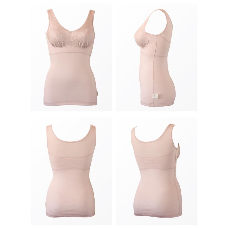 カップ付きタンクトップ シンプルレーシー お肌にやさしい ブラトップ 肩が凝らない Fleep フリープ 日本製 乳がん 術後 ネコポス可 84098 S M L LL | Fleep | 06