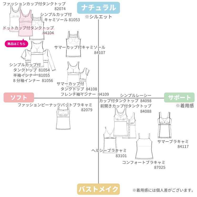 ドット 柄 カップ付タンクトップ お肌にやさしい下着 Fleep フリープ あったか 肌側綿100％ インナーウェア 日本製 84104 S M L LL ネコポス可 | Fleep | 15