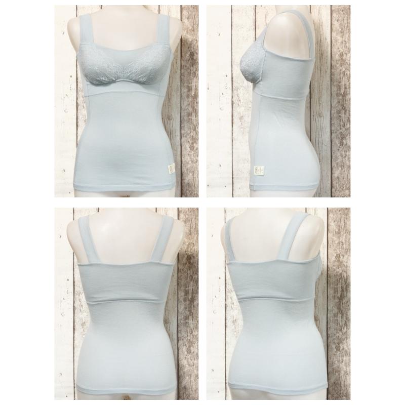 サマー ブラキャミ キャミソール 爽やか 上品 大人 ナイトブラ カップ付き お肌にやさしい下着 Fleep フリープ ノンワイヤー ネコポス可 84117 M L LL | Fleep | 17