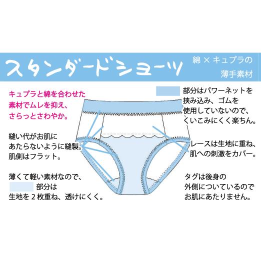 サマー スタンダードショーツ 爽やか 上品 大人 お肌にやさしい下着 Fleep フリープ パンツ ネコポス可 84118 M L LL | Fleep | 15