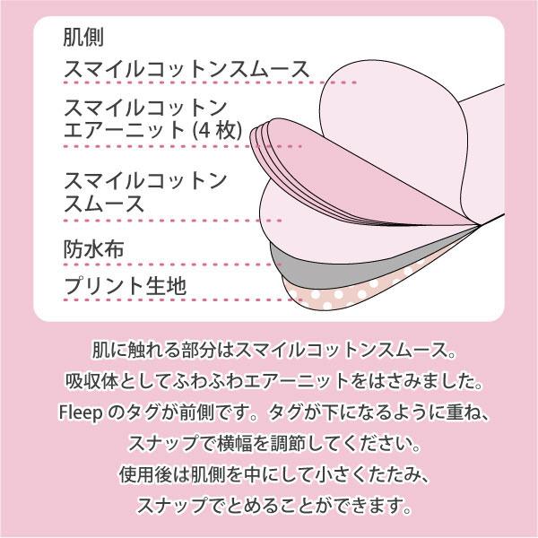羽根付き布ナプキン お肌にやさしい下着 Fleep フリープ 布ナプキン サニタリー 日本製 ネコポス可 86004new 花柄 ドット ストライプ | ブランド登録なし | 11
