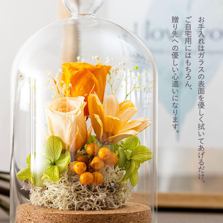 プリザーブドフラワー プレゼント ガラスドーム カリーナ : 花と