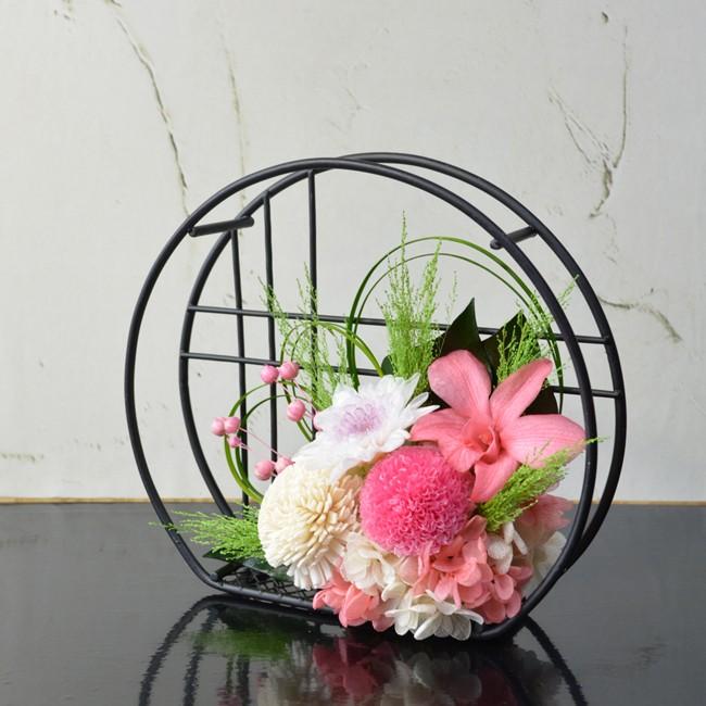 和風プリザーブドフラワー アレンジメント 桃音（ももね） ギフト 花