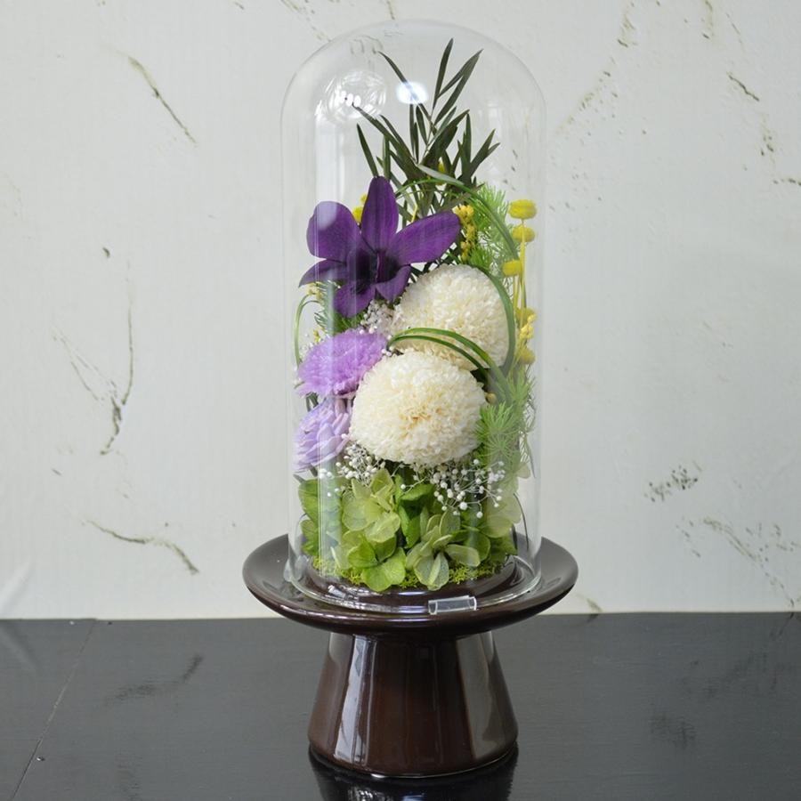 お供えプリザーブドフラワー ドーム ホワイト パープル 紫華 仏花 仏壇 彼岸 お悔み 仏壇用 法事 初盆 花 贈り物 Saika フルール ココ 通販 Yahoo ショッピング