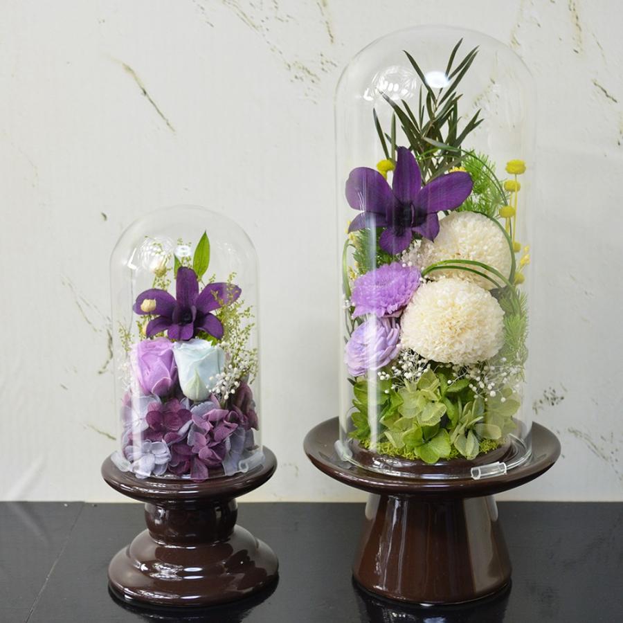 お供えプリザーブドフラワー ドーム ホワイト&パープル 紫華 仏花 仏壇 彼岸 お悔み 仏壇用 法事 初盆 花 贈り物 |  | 04