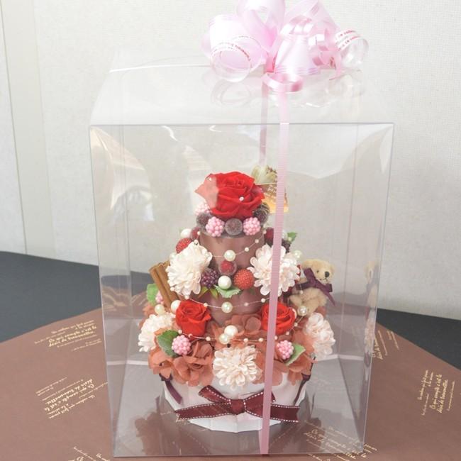 プリザーブドフラワー ウェディングケーキ風フラワーケーキ3段 カラー