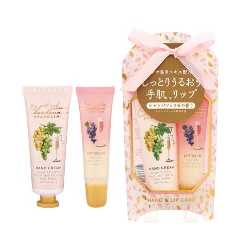 ハンドクリーム ギフト リップクリーム シャルドネ スパークリング ピンク 女性 ギフト プレゼント ラッピング｜fleur-de-camelia2｜02