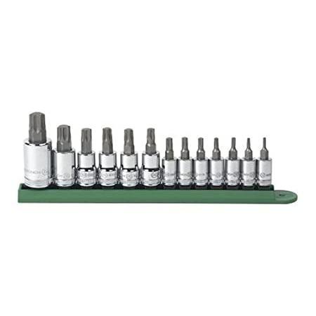 KD Tools KDT80725 13 Piece 1/4 3/8 and 1/2 Inch Drive Tamper Proof Torx Soc