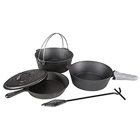 STANSPORT 16903 6ピースアイアン調理器具セットをキャストし、アイアンホットハンドルホルダーキャスト