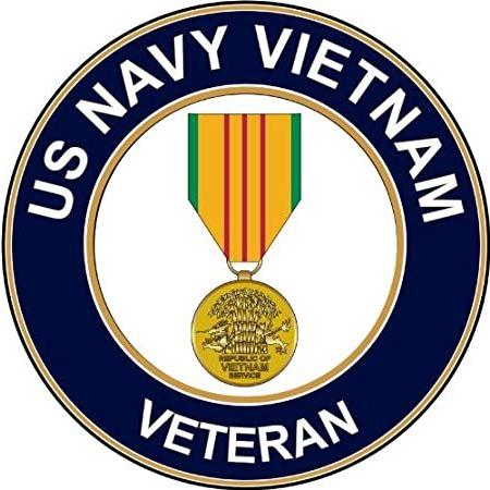 US Navy Vietnam Veteran with Medal Decal Sticker 3.8