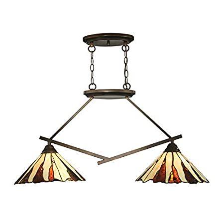 Dale Tiffany TH12435 ティファニー/マイカ 2つのライトアイランド器具 Ripleyコレクション ブロンズ/ダーク仕上げ 13イン