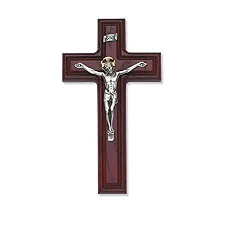入荷中 Wall Home Christian Corpus W/Silver Crucifix Cherry 【送料無料】25cm Decor Ca Religious その他コレクション、趣味