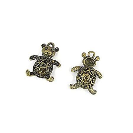 160 PCS Jewelry Making Charms KK049 Hollow Bear Winne Ancient Bronze Retro