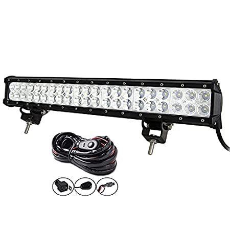 Willpower 20 inch 126W Spot Flood Combo LED Work Light Bar with Wiring Harn