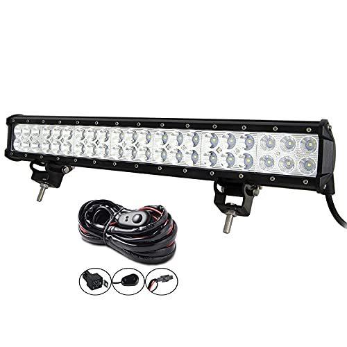 Willpower　20　inch　with　Work　126W　Flood　Combo　Wiring　Light　Bar　LED　Spot　Harn