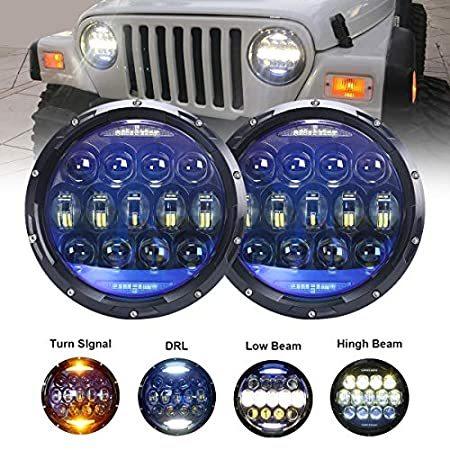 130W Exclusive Blue Projector Lens inch LED Headlights Amber Turn Signal 