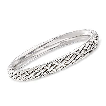 Ross-Simons スターリングシルバーバスケットウィーブバングルブレスレット