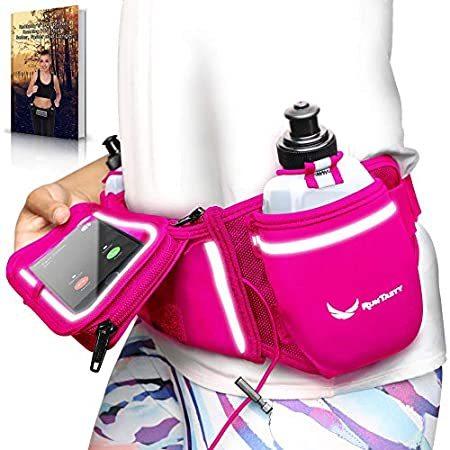 【送料無料】[No.1 ハイドレーションベルト] ピンク 勝者たちのランニング燃料ベルト - 付属品: BPAフリーのウォーターボトル2本とランナー電子書籍 -