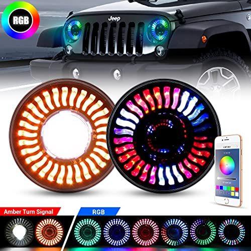 LED　RGB　Headlight　with　Halo　Turn　Hea　Round　Amber　Signal,　LED　Inch　SUPAREE