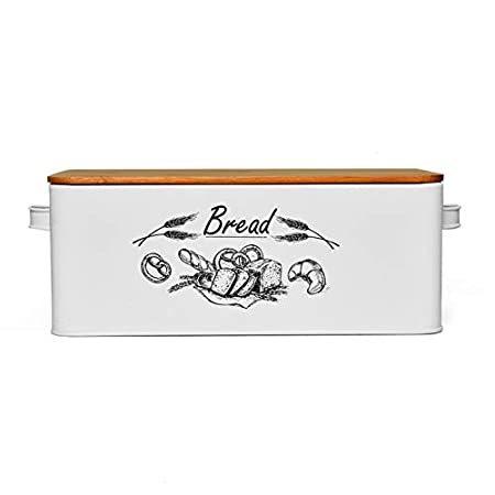 Gonioa Bread Box for Kitchen Counter, Vintage Style Metal Bread Bin with Ba