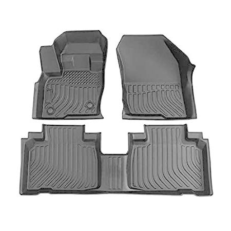 Landrol フロアマット 交換用 エッジ2015-2020 高耐久ライナー ブラック カスタムフィット 全天候保護 カーペットカバー 防水 耐久性