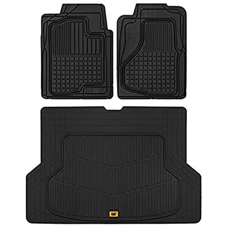 【送料無料】Caterpillar Large Front Heavy-Duty Rubber Floor Mats & Cargo Trunk Liner fo