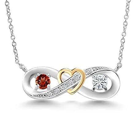 925 Silver and 10K Yellow Gold 2-Tone Heart Interlocking Infinity Symbol Pe