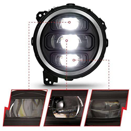 ANZO For Jeep Wrangler 2018 2019 Headlights Full Led Projector Black - 3