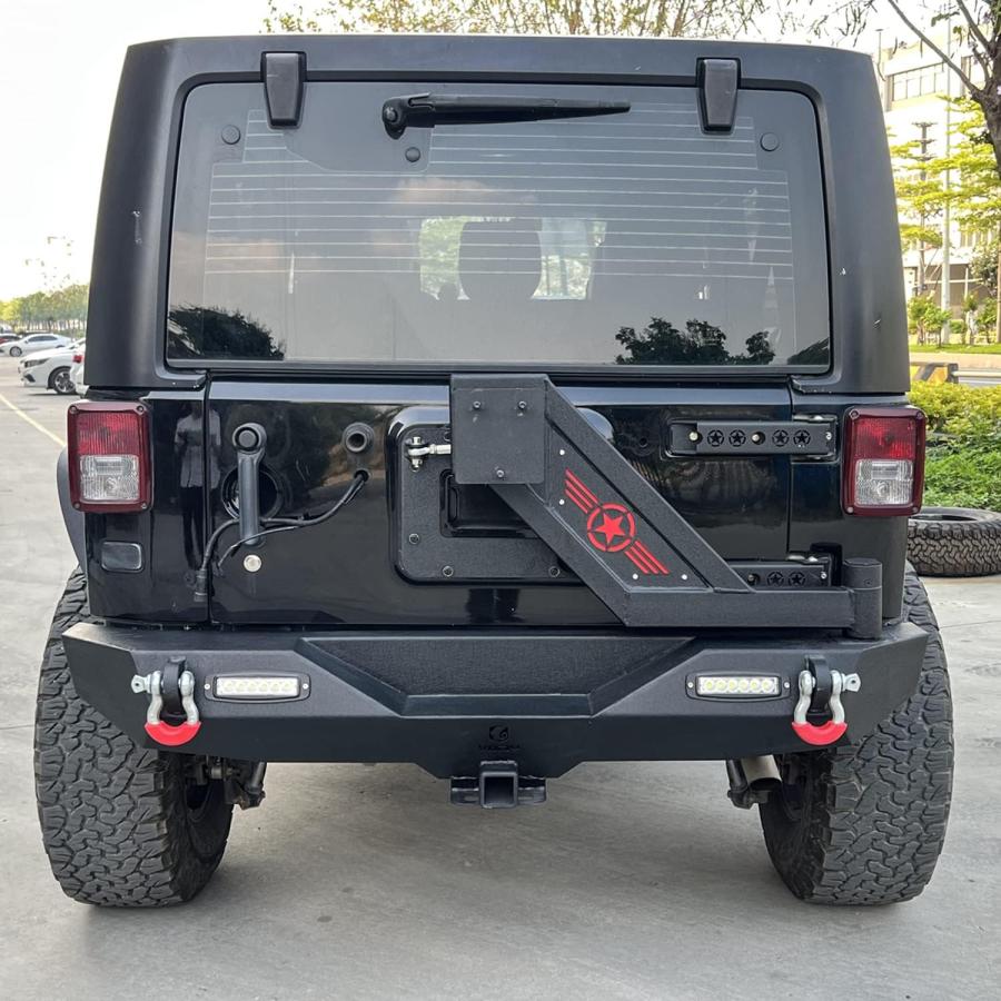 TIOYAR Rear Bumper Textured Black Compatible with 2018-2024 Jeep : Dexepe Passenger Side Mirror Assembly Compatible with