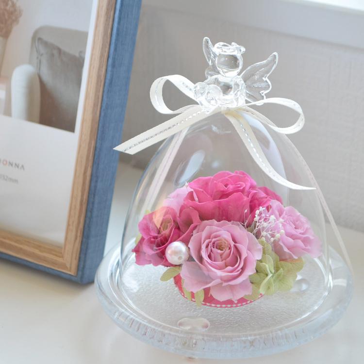 遅れてごめんね 母の日 プリザーブドフラワー ギフト プレゼント 花 ガラスエンジェル プリザーブドフラワーアレンジメント 贈り物 メッセージカード付き |  | 03