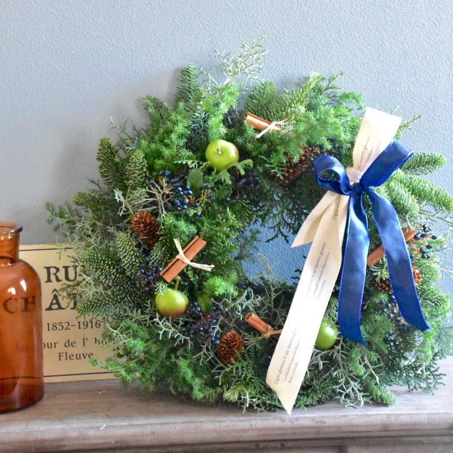 クリスマスリース 早割 手作り スタンダード35cm 玄関 オレゴン産 モミ