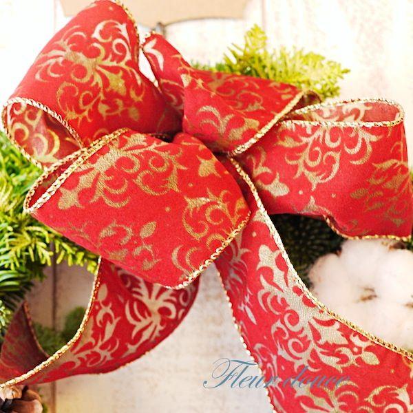 生クリスマスリース 送料込 ドイツトウヒのクリスマスリース 35cm おしゃれ|fleurdouce|03