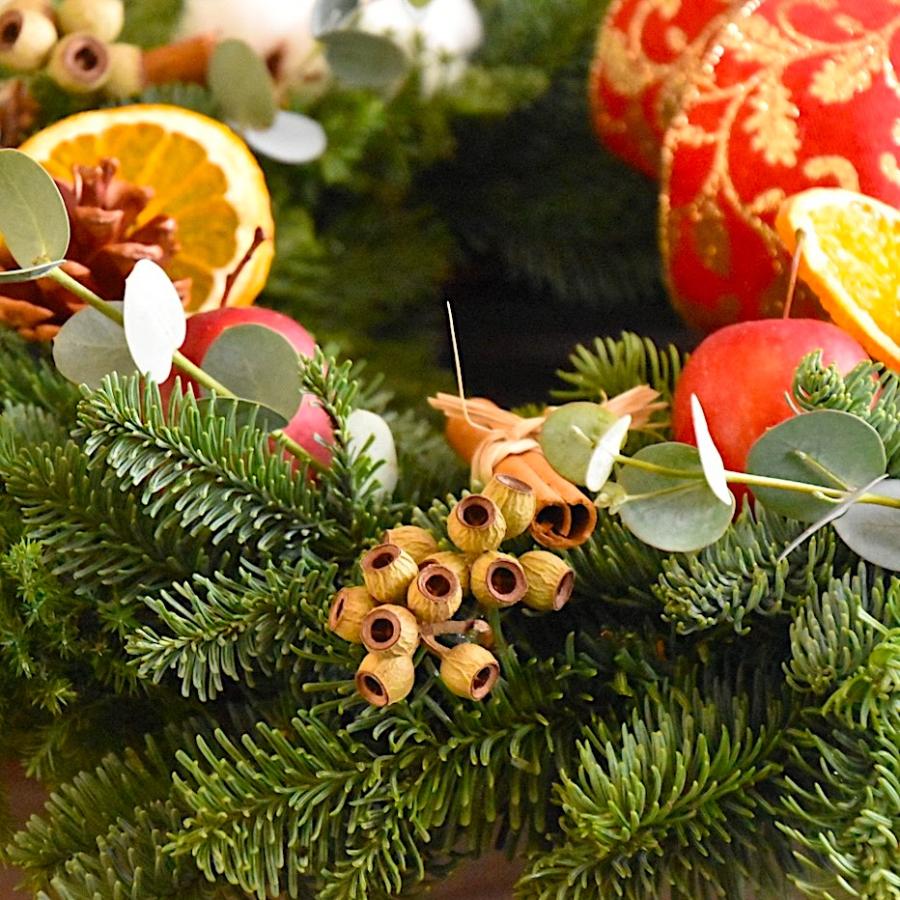 クリスマスリース 早割 手作り デラックス50cm 玄関 大きい オレゴン産