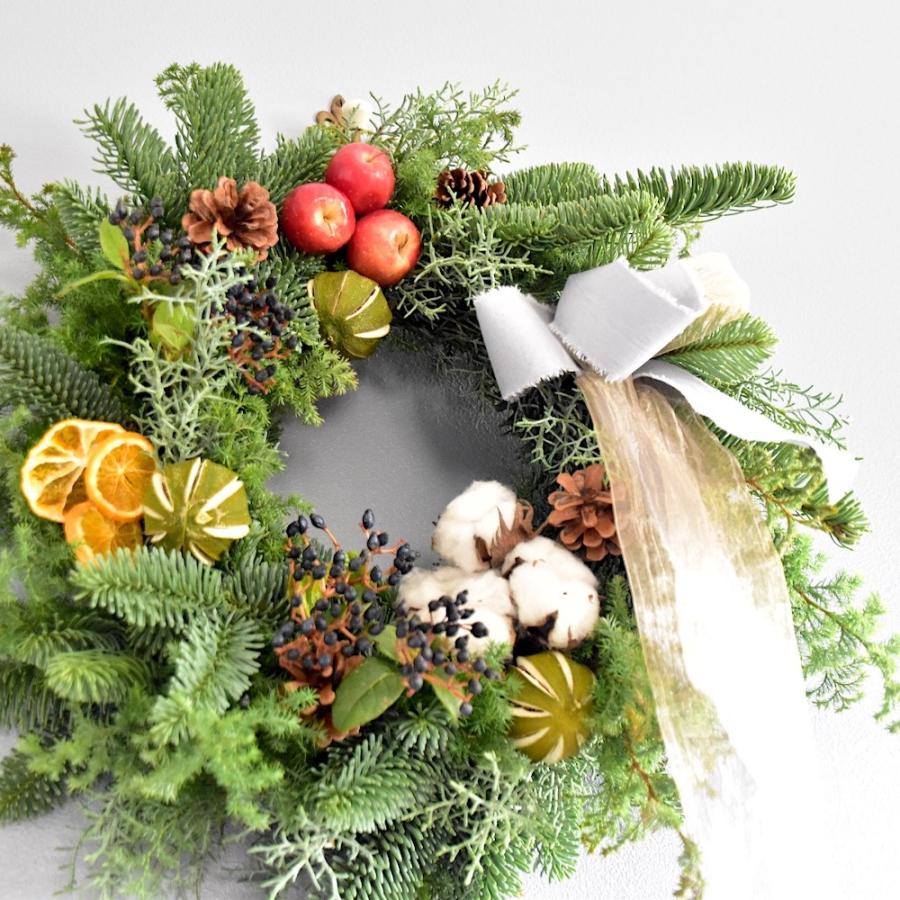 クリスマスリース 早割 手作り 本物 玄関 大きい オレゴン産 生モミ