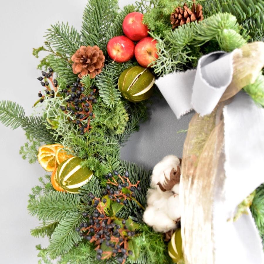 クリスマスリース 早割 手作り 本物 玄関 大きい オレゴン産 生モミ