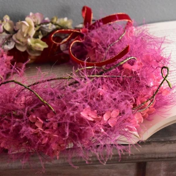 クリスマスリース 手作り　シック　おしゃれ 　大人っぽい　プリザーブドフラワー　赤　レッド　ベルベット　スモークツリー　ギフト　送料込 |  | 06